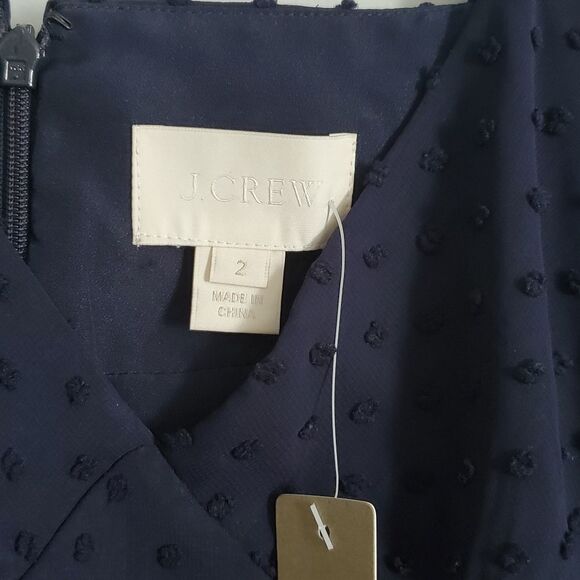 J. Crew Cameron Swiss Dot Dress in Navy with Pockets! Size 2 - Picture 5 of 7